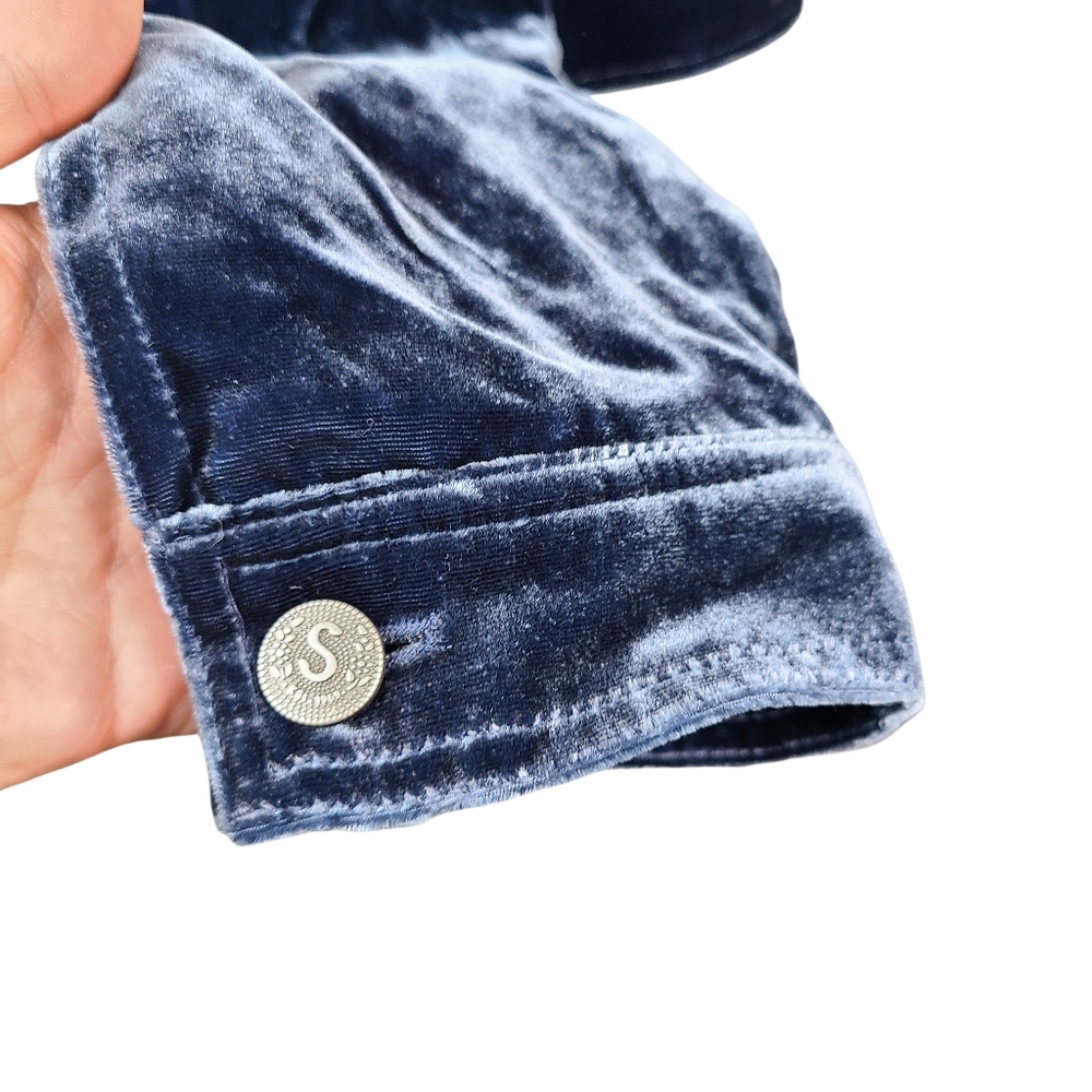 Sundance Blue Velvet Silk Blend Jacket Size Medium - Picture 8 of 15